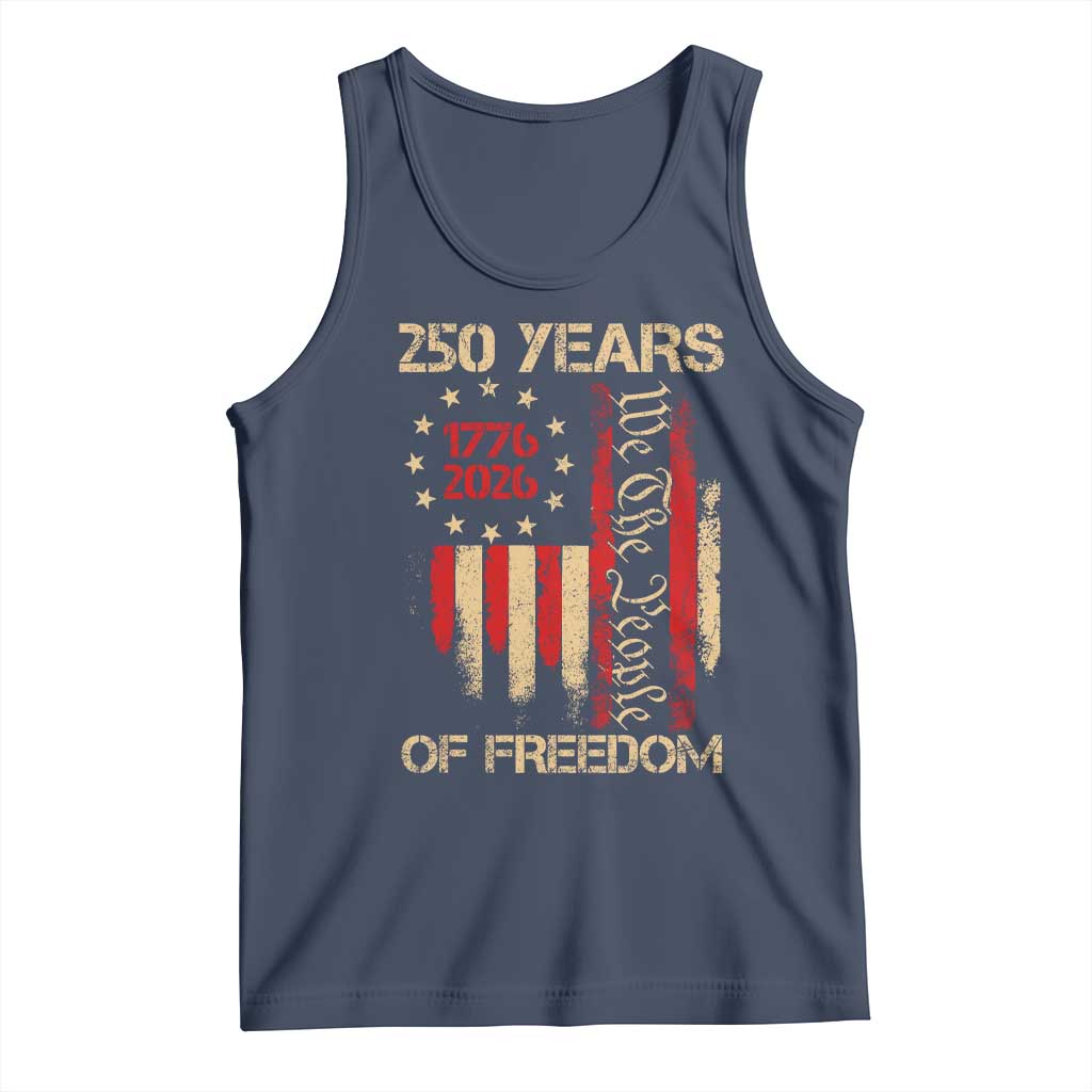 250 Years Of Freedom Tank Top 250th America Anniversary Independence Day TS11 Navy Print Your Wear