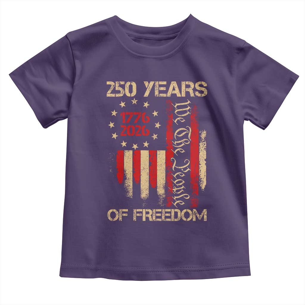 250 Years Of Freedom Toddler T Shirt 250th America Anniversary Independence Day TS11 Purple Print Your Wear