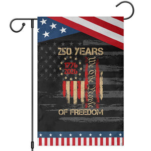 250 Years Of Freedom Garden Flag 250th America Anniversary Independence Day TS11 Distressed Black Blue Print Your Wear