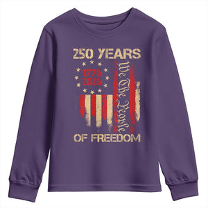250 Years Of Freedom Youth Sweatshirt 250th America Anniversary Independence Day TS11 Purple Print Your Wear