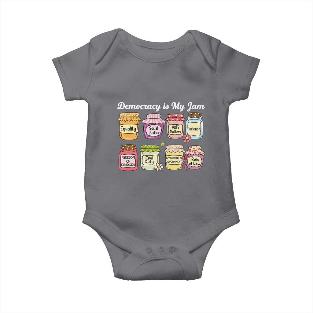 Democracy Is My Jam Baby Onesie Social Justice Protest Resist TS11 Charcoal Print Your Wear