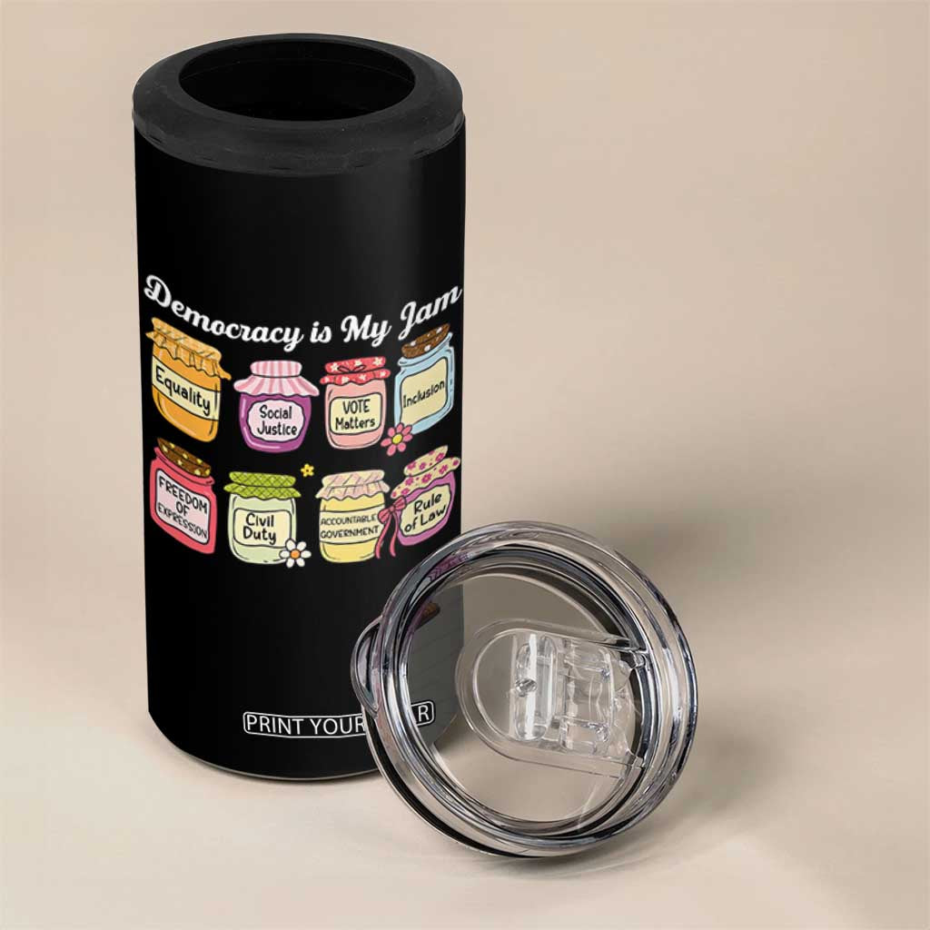 Democracy Is My Jam 4 in 1 Can Cooler Tumbler Social Justice Protest Resist TS11 Print Your Wear