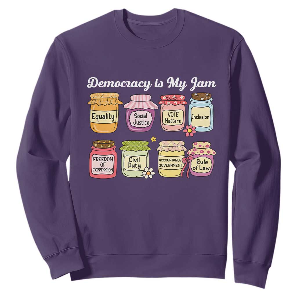 Democracy Is My Jam Sweatshirt Social Justice Protest Resist TS11 Purple Print Your Wear