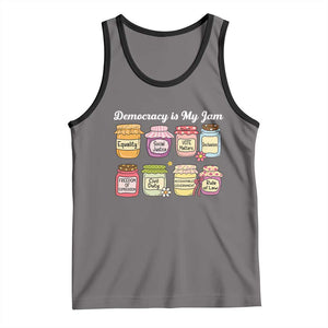 Democracy Is My Jam Tank Top Social Justice Protest Resist TS11 Deep Heather Black Print Your Wear