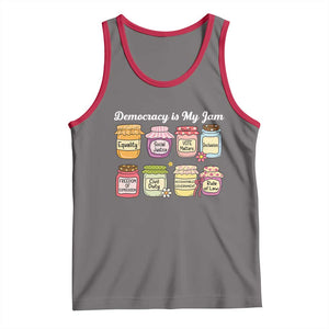 Democracy Is My Jam Tank Top Social Justice Protest Resist TS11 Deep Heather Red Print Your Wear