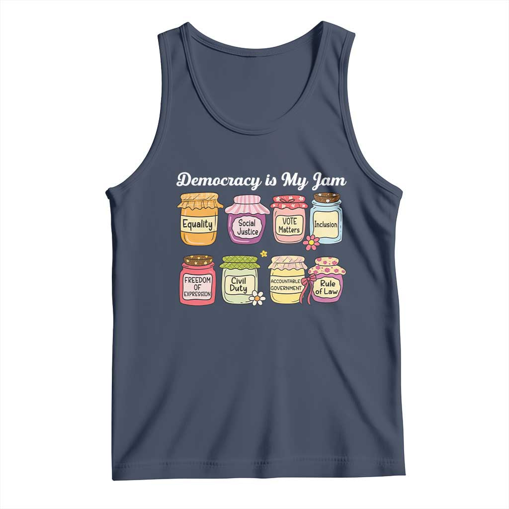 Democracy Is My Jam Tank Top Social Justice Protest Resist TS11 Navy Print Your Wear