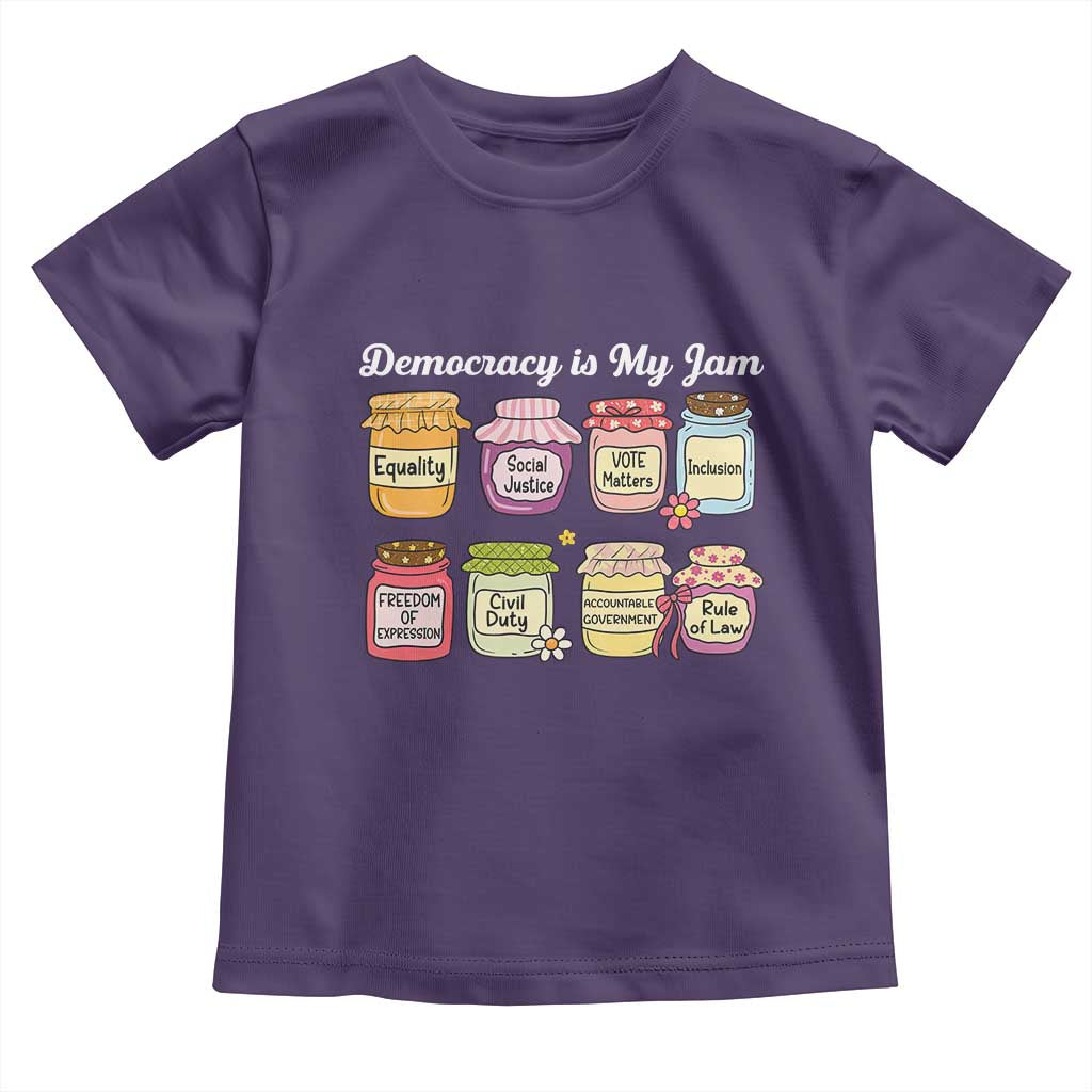 Democracy Is My Jam Toddler T Shirt Social Justice Protest Resist TS11 Purple Print Your Wear