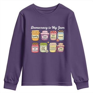 Democracy Is My Jam Youth Sweatshirt Social Justice Protest Resist TS11 Purple Print Your Wear