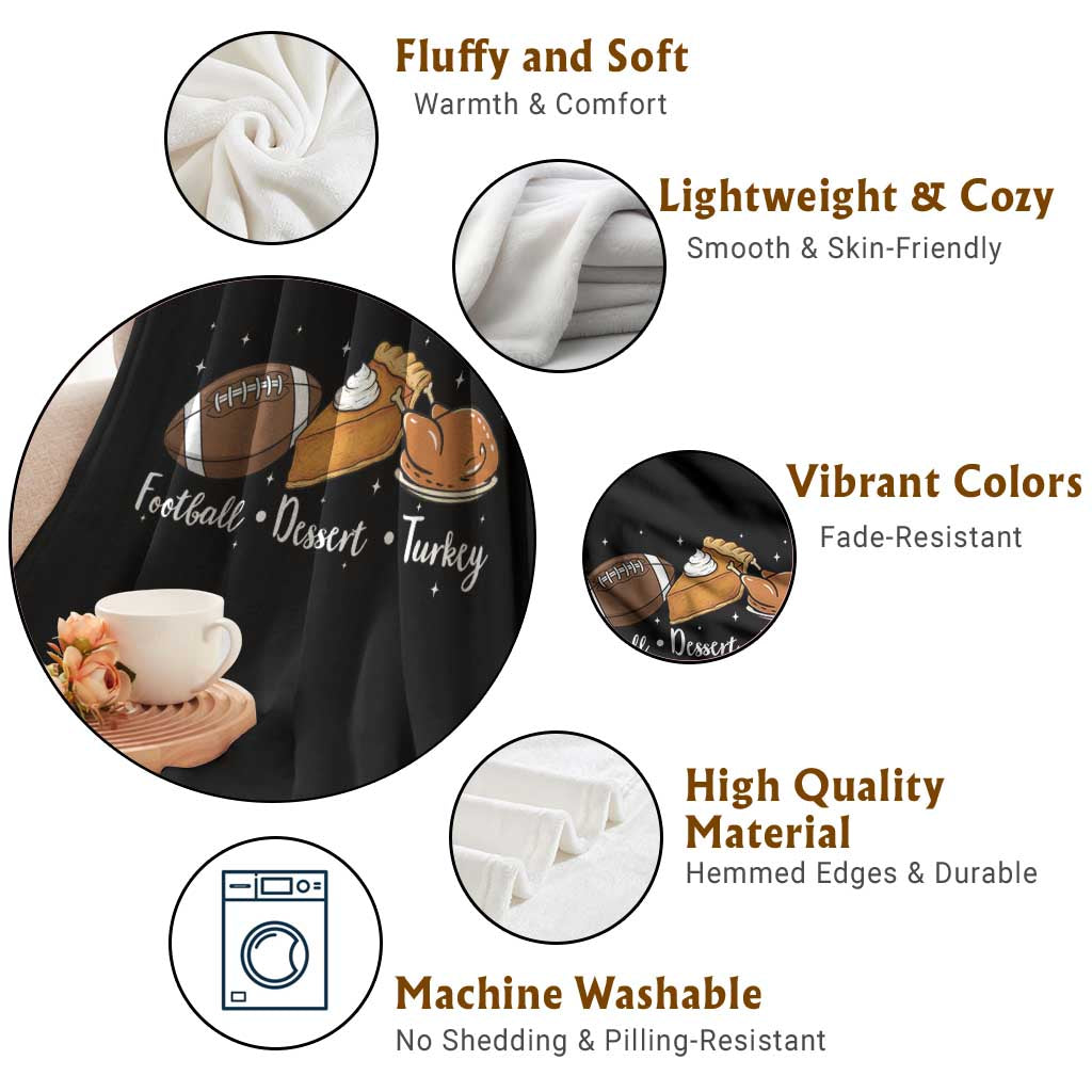 Funny Political Fall Season Throw Blanket Football Dessert Turkey Thanksgiving TS11 Print Your Wear
