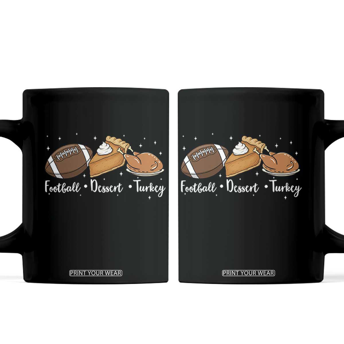 Funny Political Fall Season Coffee Mug Football Dessert Turkey Thanksgiving TS11 Black Print Your Wear