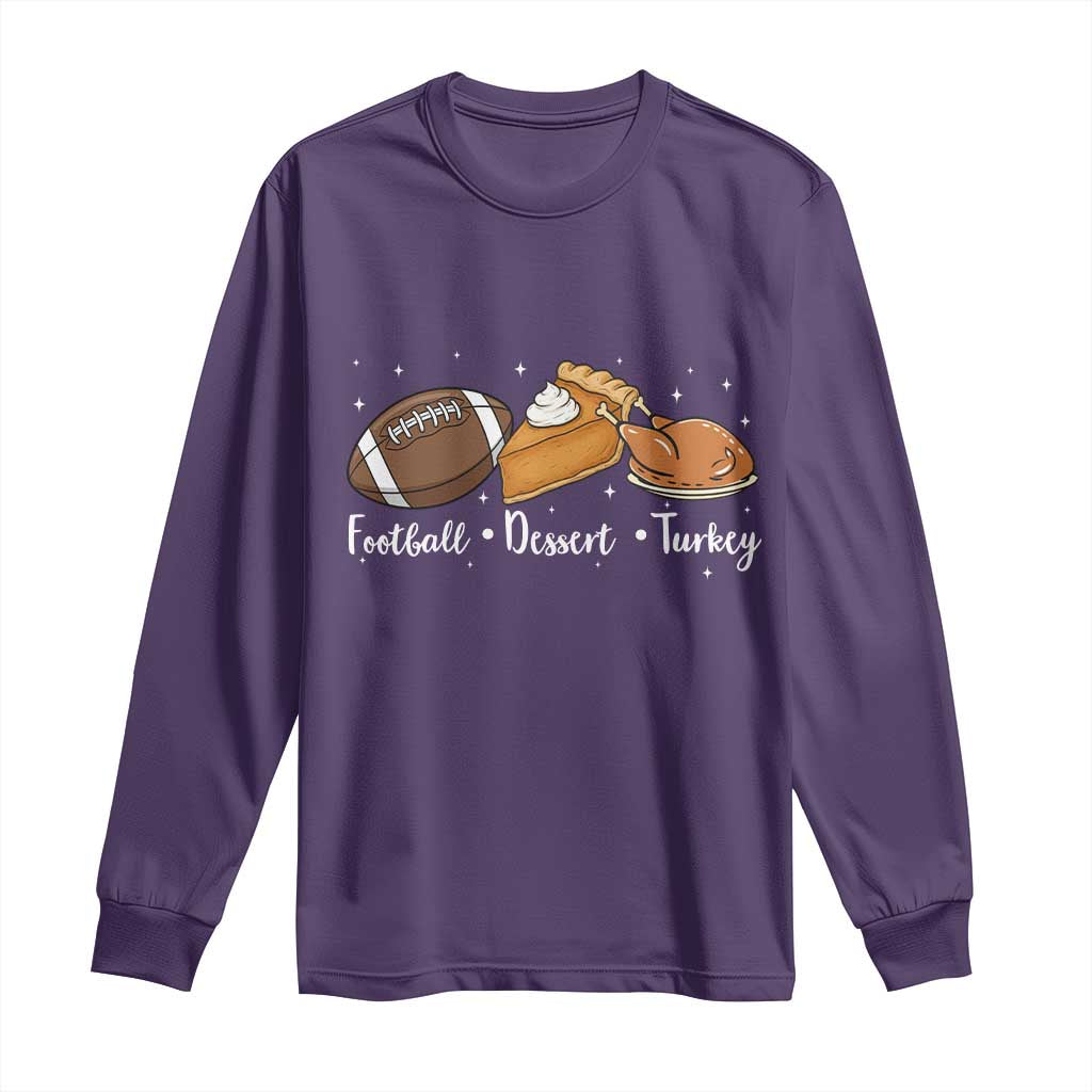Funny Political Fall Season Long Sleeve Shirt Football Dessert Turkey Thanksgiving TS11 Purple Print Your Wear