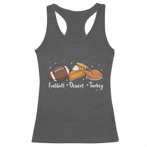 Funny Political Fall Season Racerback Tank Top Football Dessert Turkey Thanksgiving TS11 Dark Heather Print Your Wear