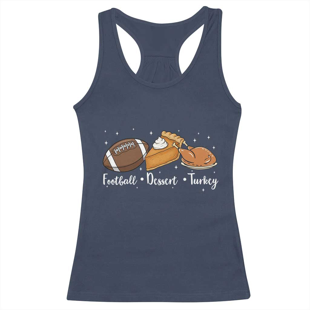 Funny Political Fall Season Racerback Tank Top Football Dessert Turkey Thanksgiving TS11 Navy Print Your Wear