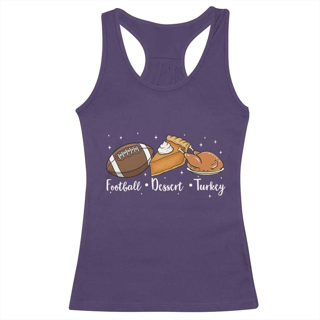 Funny Political Fall Season Racerback Tank Top Football Dessert Turkey Thanksgiving TS11 Purple Print Your Wear