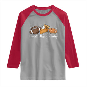 Funny Political Fall Season Raglan Shirt Football Dessert Turkey Thanksgiving TS11 Sport Gray Red Print Your Wear