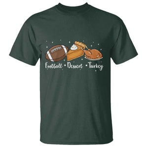 Funny Political Fall Season T Shirt Football Dessert Turkey Thanksgiving TS11 Dark Forest Green Print Your Wear