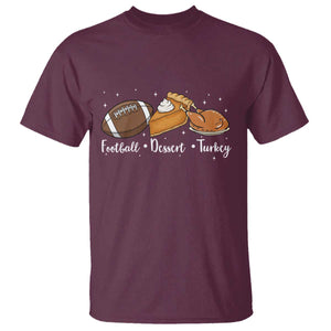 Funny Political Fall Season T Shirt Football Dessert Turkey Thanksgiving TS11 Maroon Print Your Wear