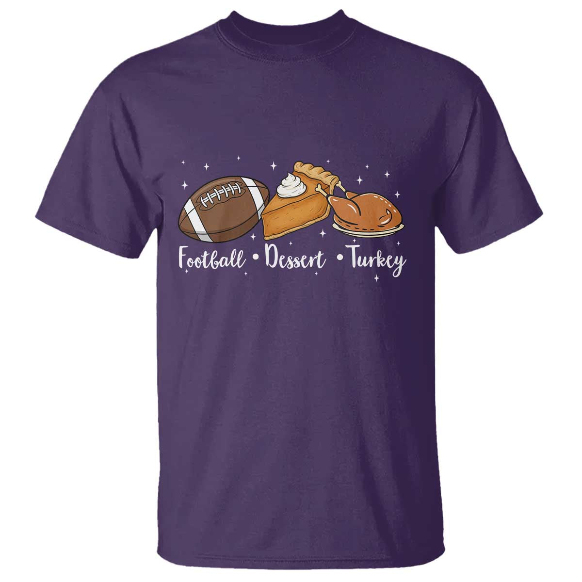 Funny Political Fall Season T Shirt Football Dessert Turkey Thanksgiving TS11 Purple Print Your Wear