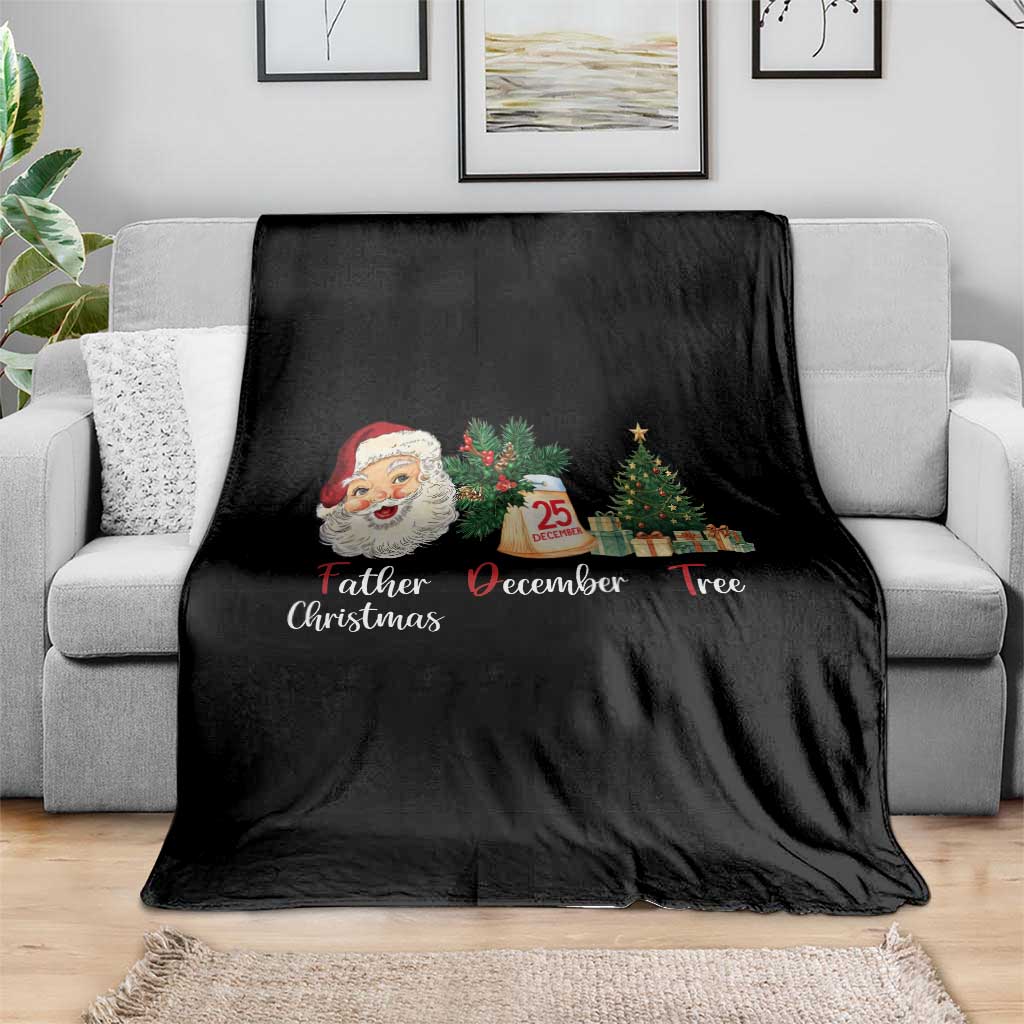 Funny Political Christmas Throw Blanket Father Christmas December Tree TS11 Print Your Wear
