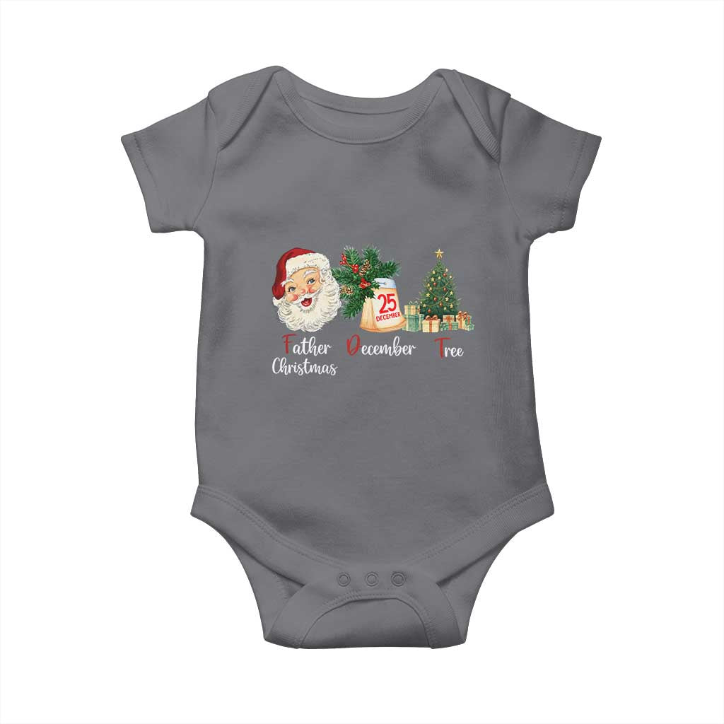 Funny Political Christmas Baby Onesie Father Christmas December Tree TS11 Charcoal Print Your Wear