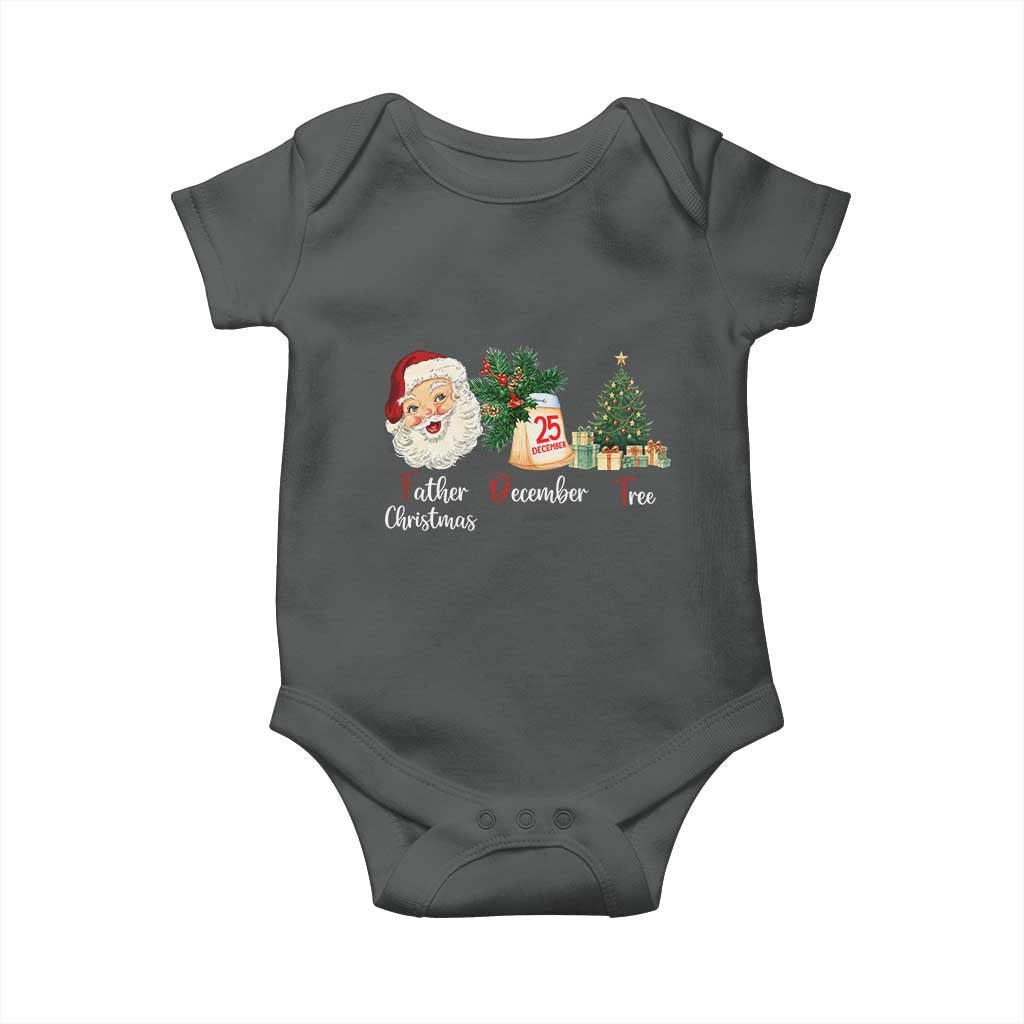 Funny Political Christmas Baby Onesie Father Christmas December Tree TS11 Dark Heather Print Your Wear