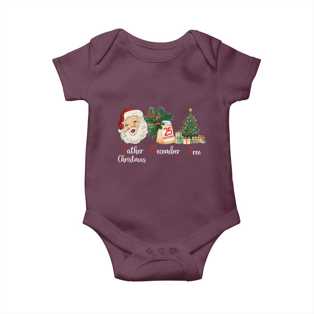 Funny Political Christmas Baby Onesie Father Christmas December Tree TS11 Maroon Print Your Wear