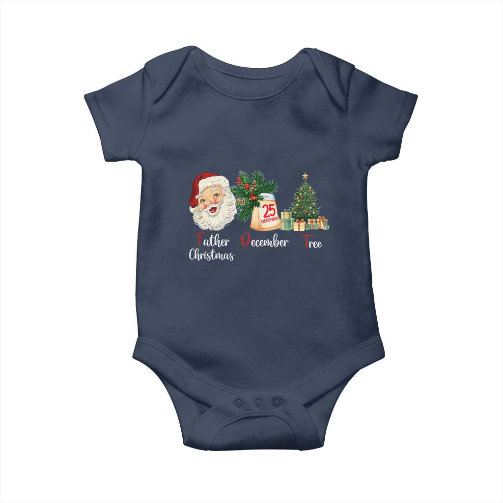 Funny Political Christmas Baby Onesie Father Christmas December Tree TS11 Navy Print Your Wear