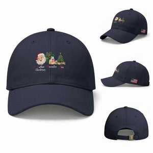Funny Political Christmas Baseball Cap Father Christmas December Tree TS11 Baseball Cap Universal Fit Dark Blue Print Your Wear