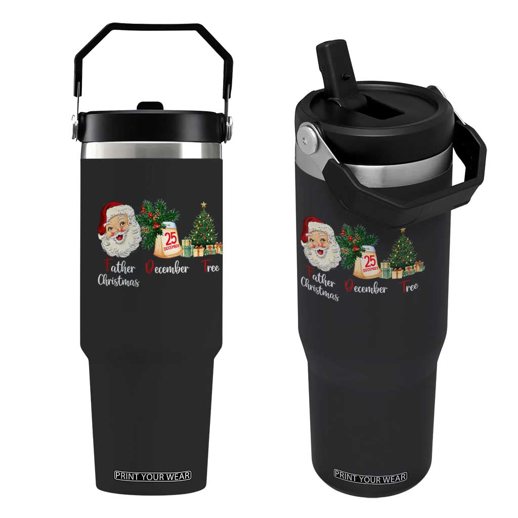 Funny Political Christmas Flip Straw Tumbler Father Christmas December Tree TS11 One Size: 30 oz Black Print Your Wear