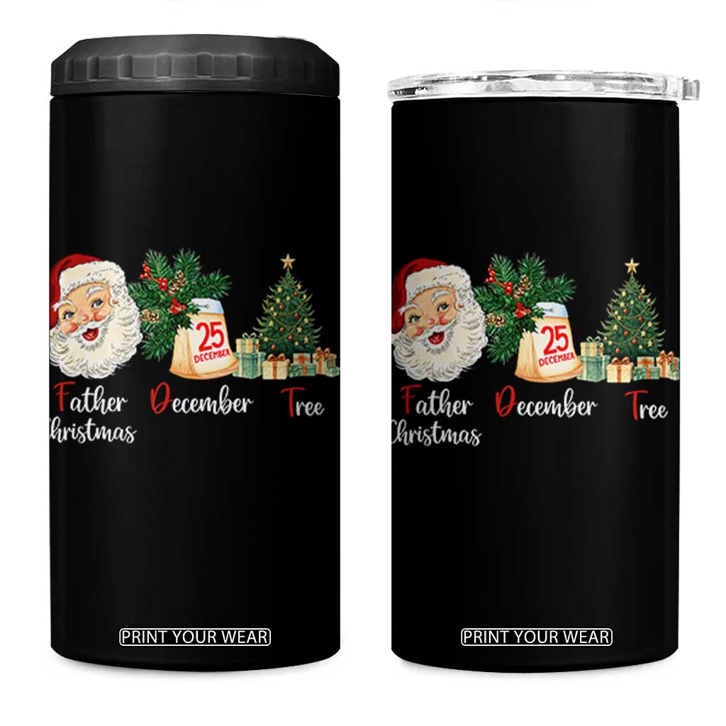 Funny Political Christmas 4 in 1 Can Cooler Tumbler Father Christmas December Tree TS11 One Size: 16 oz Black Print Your Wear