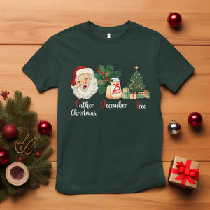 Funny Political Christmas T Shirt Father Christmas December Tree TS11 Dark Forest Green Print Your Wear