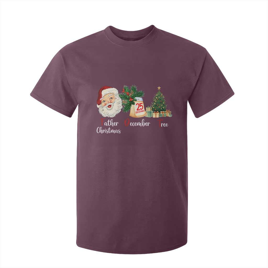 Funny Political Christmas T Shirt For Kid Father Christmas December Tree TS11 Maroon Print Your Wear