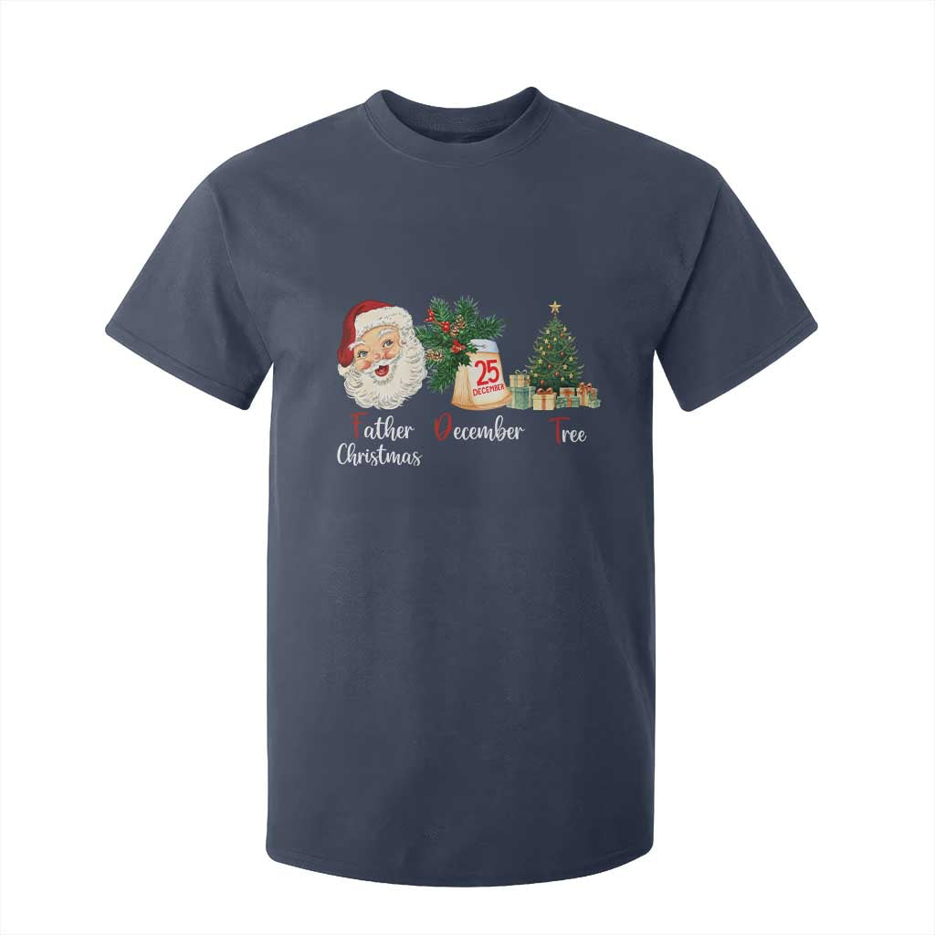 Funny Political Christmas T Shirt For Kid Father Christmas December Tree TS11 Navy Print Your Wear