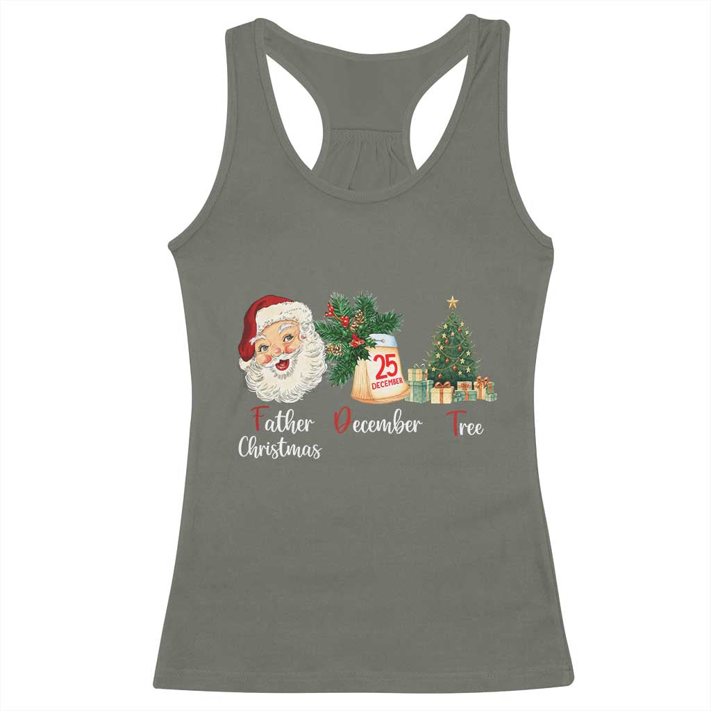 Funny Political Christmas Racerback Tank Top Father Christmas December Tree TS11 Military Green Print Your Wear