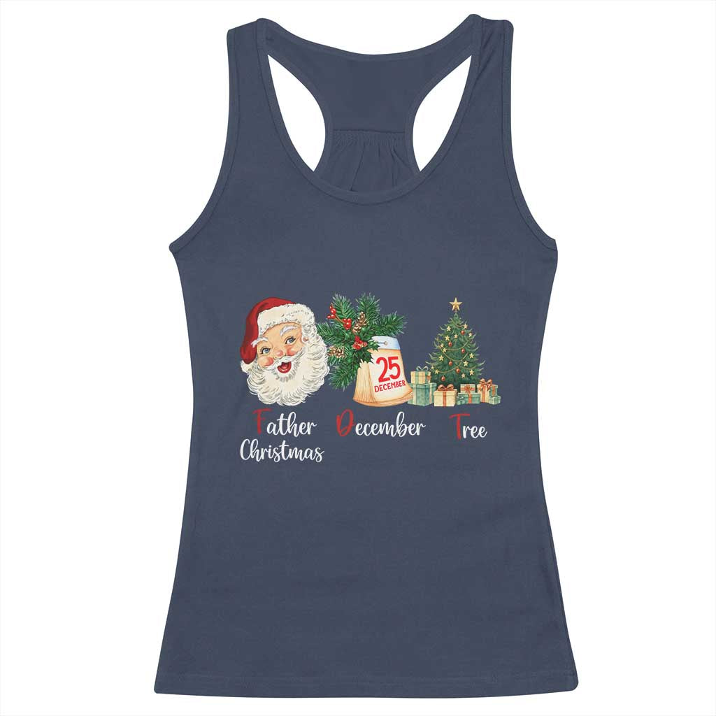Funny Political Christmas Racerback Tank Top Father Christmas December Tree TS11 Navy Print Your Wear