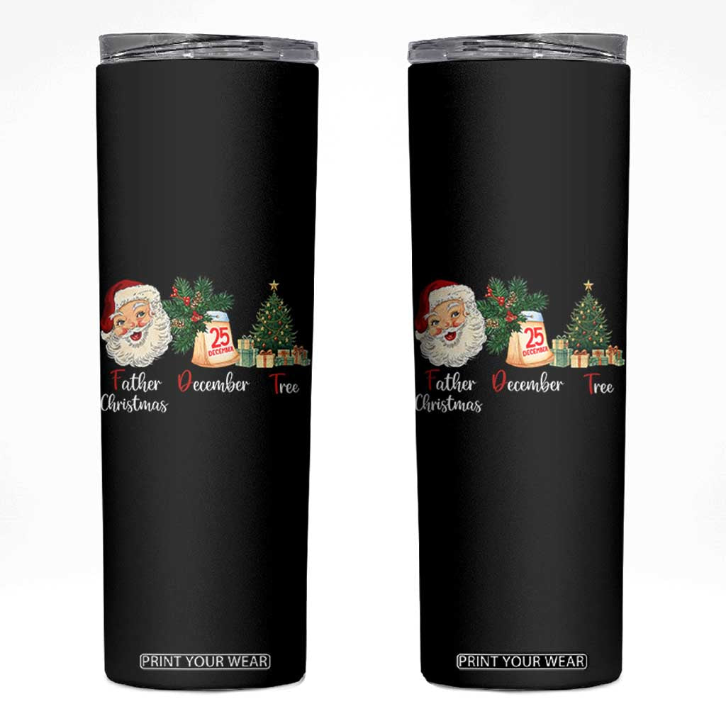 Funny Political Christmas Skinny Tumbler Father Christmas December Tree TS11 Black Print Your Wear