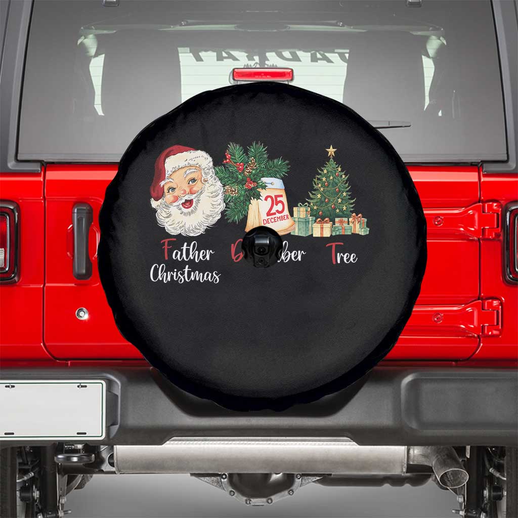 Funny Political Christmas Spare Tire Cover Father Christmas December Tree TS11 Black Print Your Wear