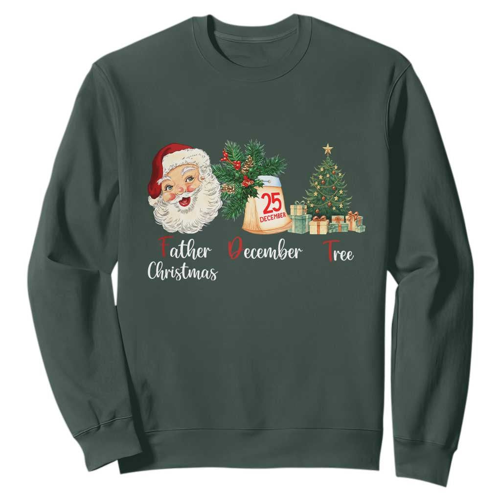 Funny Political Christmas Sweatshirt Father Christmas December Tree TS11 Dark Forest Green Print Your Wear