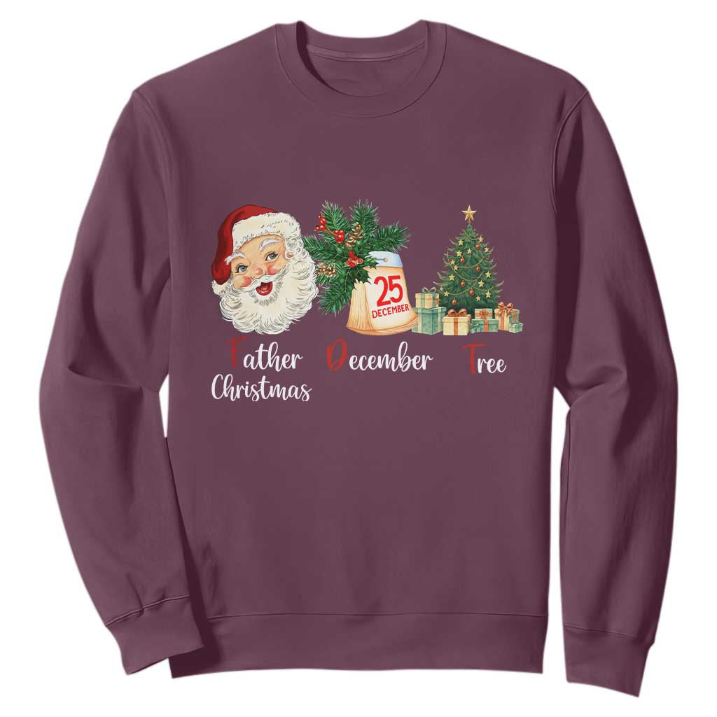 Funny Political Christmas Sweatshirt Father Christmas December Tree TS11 Maroon Print Your Wear