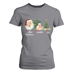 Funny Political Christmas T Shirt For Women Father Christmas December Tree TS11 Charcoal Print Your Wear