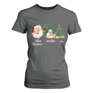 Funny Political Christmas T Shirt For Women Father Christmas December Tree TS11 Dark Heather Print Your Wear