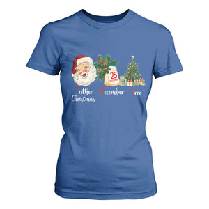Funny Political Christmas T Shirt For Women Father Christmas December Tree TS11 Royal Blue Print Your Wear