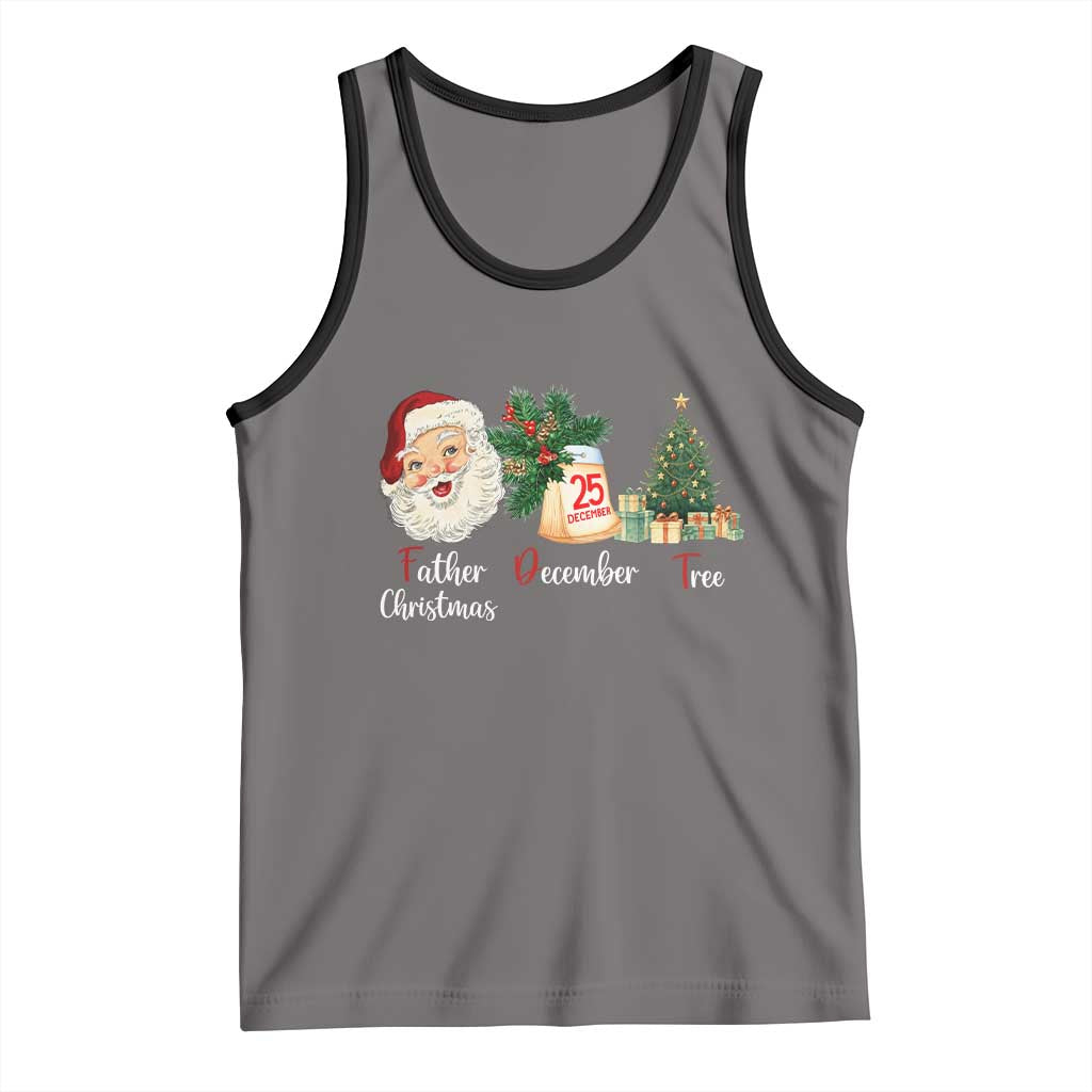 Funny Political Christmas Tank Top Father Christmas December Tree TS11 Deep Heather Black Print Your Wear