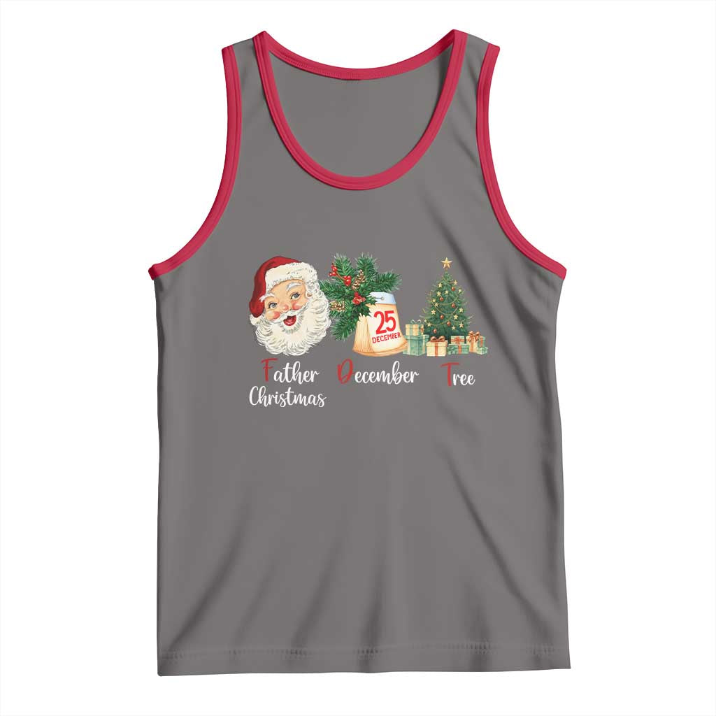Funny Political Christmas Tank Top Father Christmas December Tree TS11 Deep Heather Red Print Your Wear