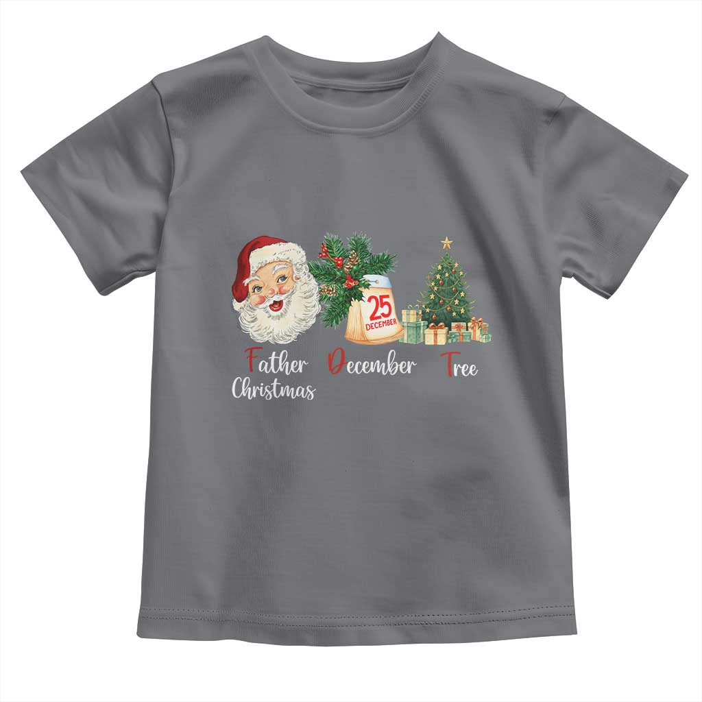 Funny Political Christmas Toddler T Shirt Father Christmas December Tree TS11 Charcoal Print Your Wear