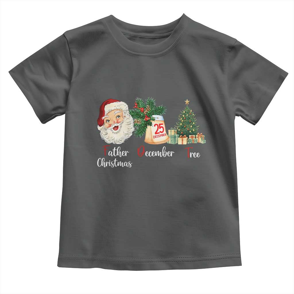 Funny Political Christmas Toddler T Shirt Father Christmas December Tree TS11 Dark Heather Print Your Wear