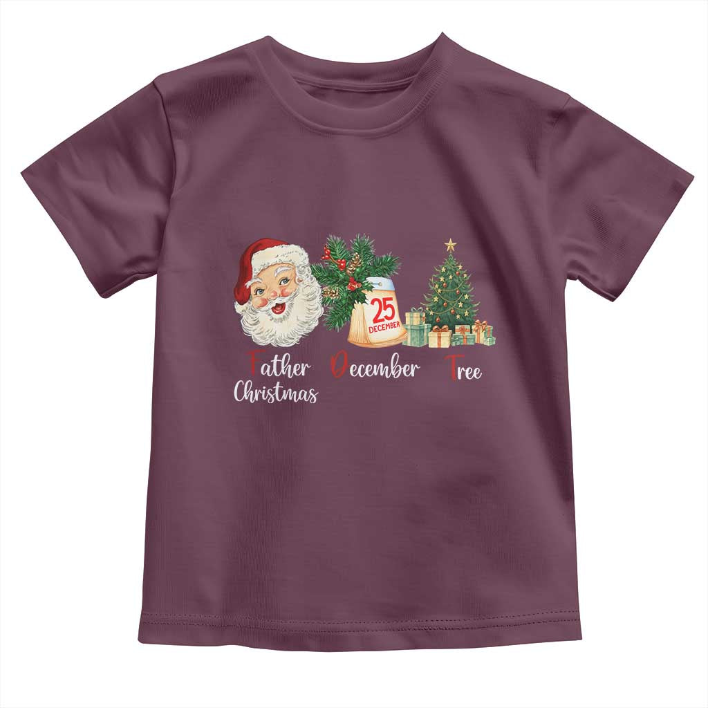 Funny Political Christmas Toddler T Shirt Father Christmas December Tree TS11 Maroon Print Your Wear
