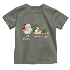 Funny Political Christmas Toddler T Shirt Father Christmas December Tree TS11 Military Green Print Your Wear