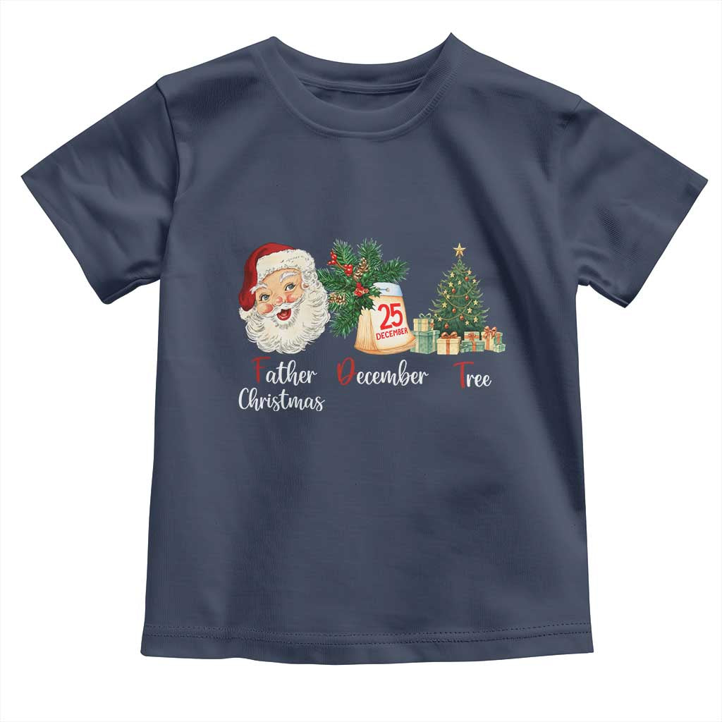 Funny Political Christmas Toddler T Shirt Father Christmas December Tree TS11 Navy Print Your Wear