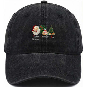 Funny Political Christmas Washed Cotton Baseball Cap Father Christmas December Tree TS11 Print Your Wear